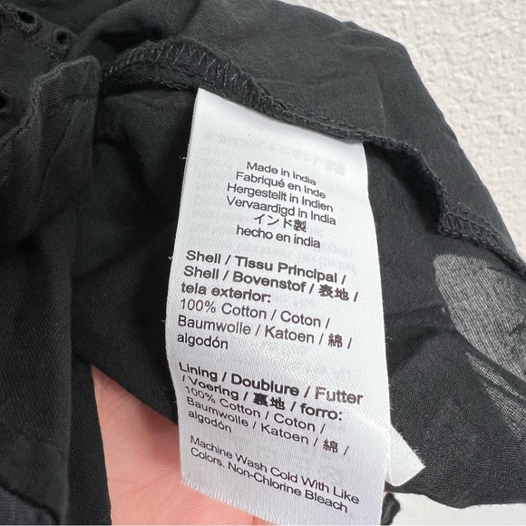 Madewell Eyelet Flutter Sleeve Mini Dress Cotton in Jet Black Size 00 NWT - Picture 14 of 15